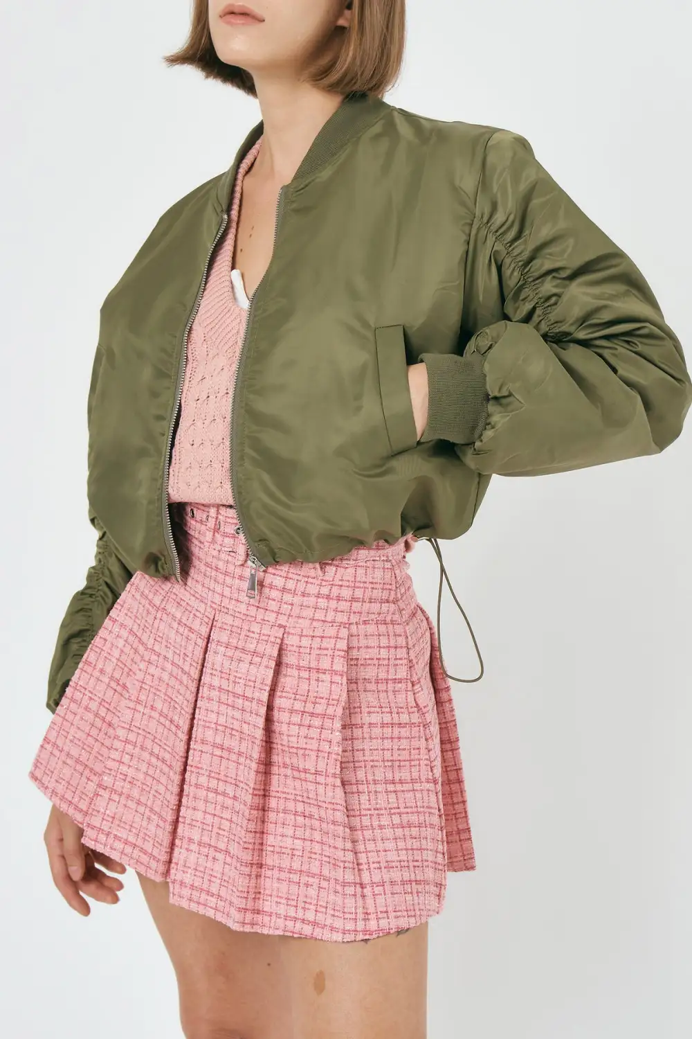 Ruched Sleeve Jacket