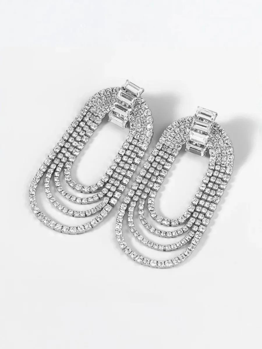 Aurora Multi-Layer Crystal Waterfall Drop Earrings