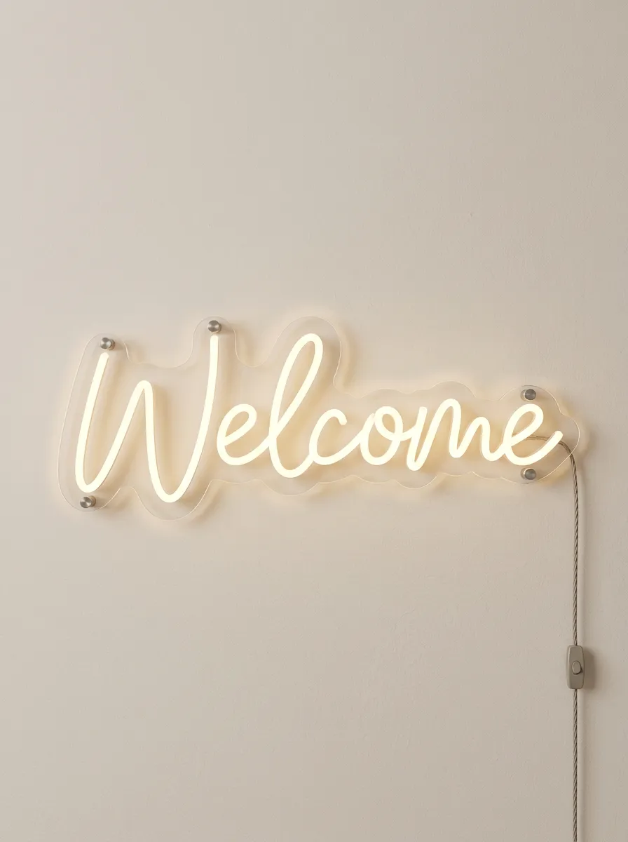 Portable Cursive Welcome Neon Sign