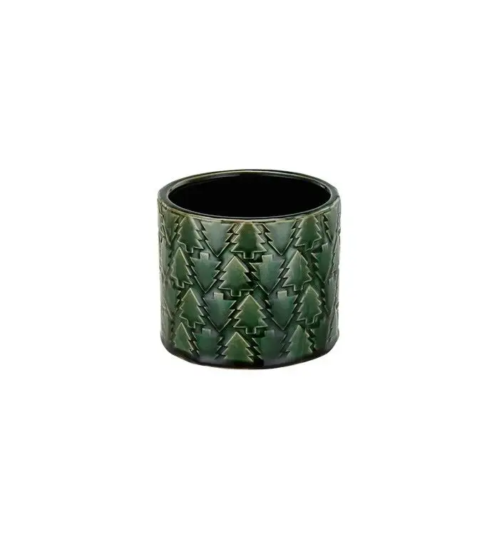 Embossed Tree Ceramic Planter