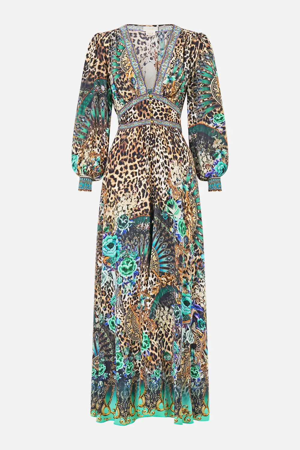 Button Dress with Shaped Waistband