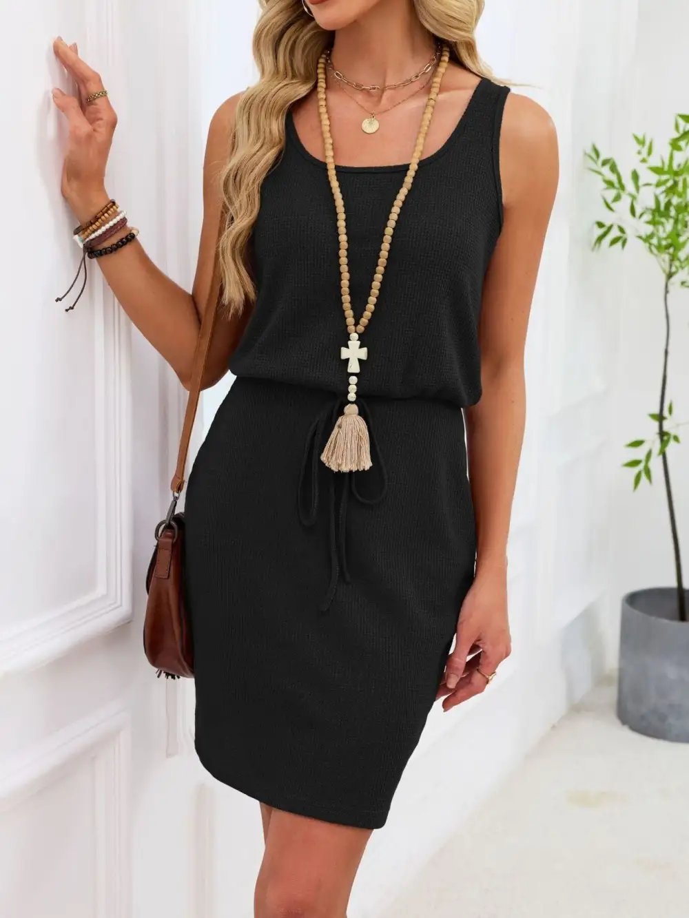 Sleeveless Knit Casual Dress