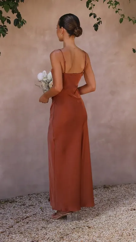 Spring Satin Slip Maxi Dress