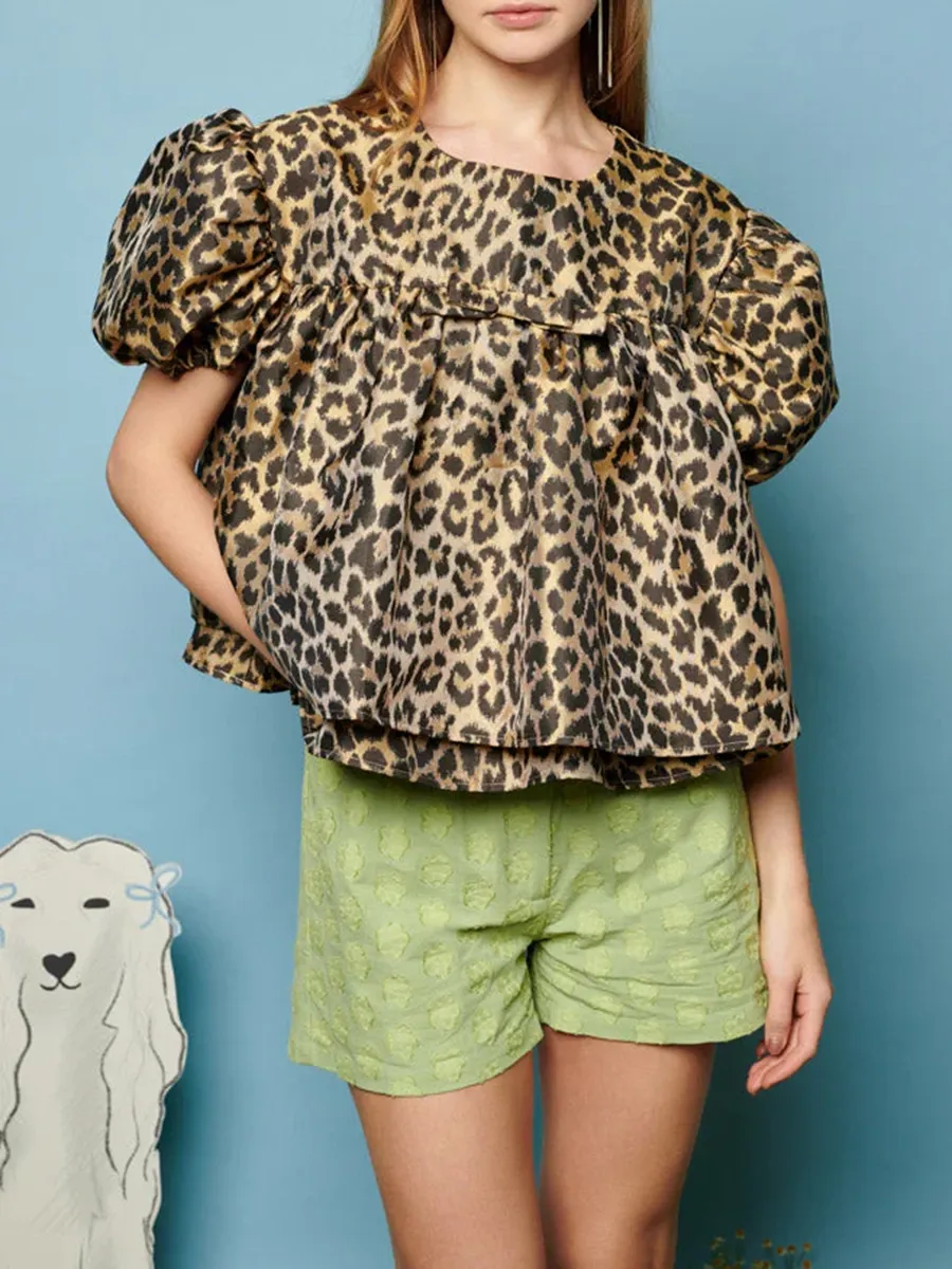 Leopard Jacquard Top
