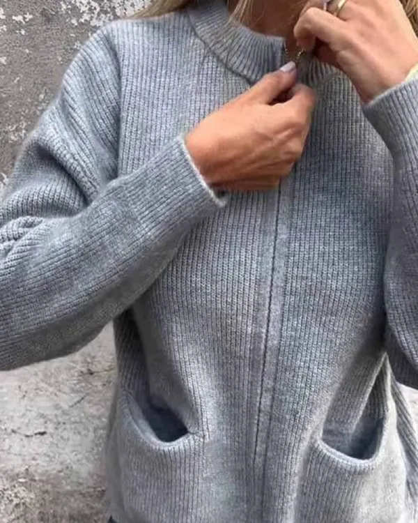 Zip Front Knit Cardigan