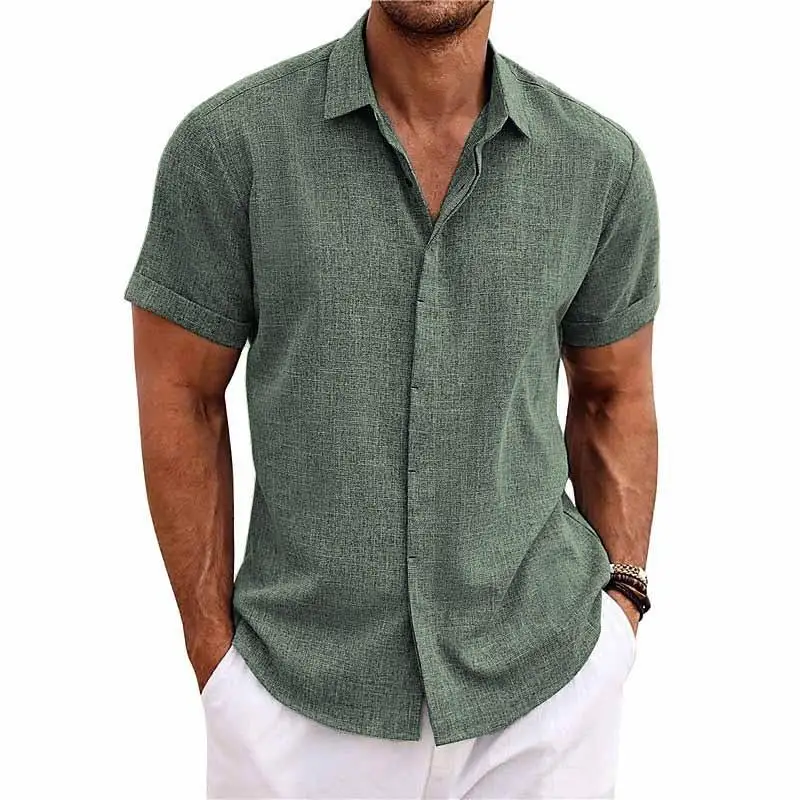 Textured Woven Linen Shirt