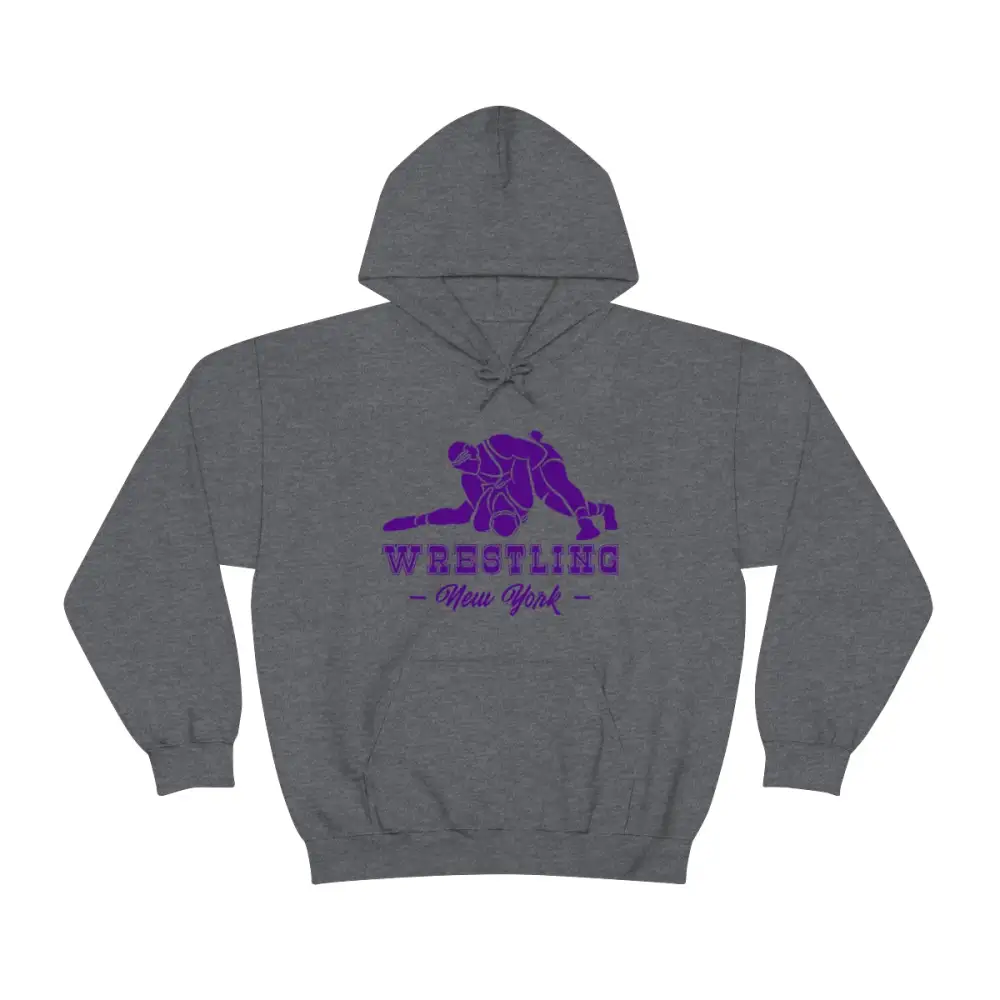 Soft Fleece Varsity Style Wrestling Graphic Pullover Hoodie