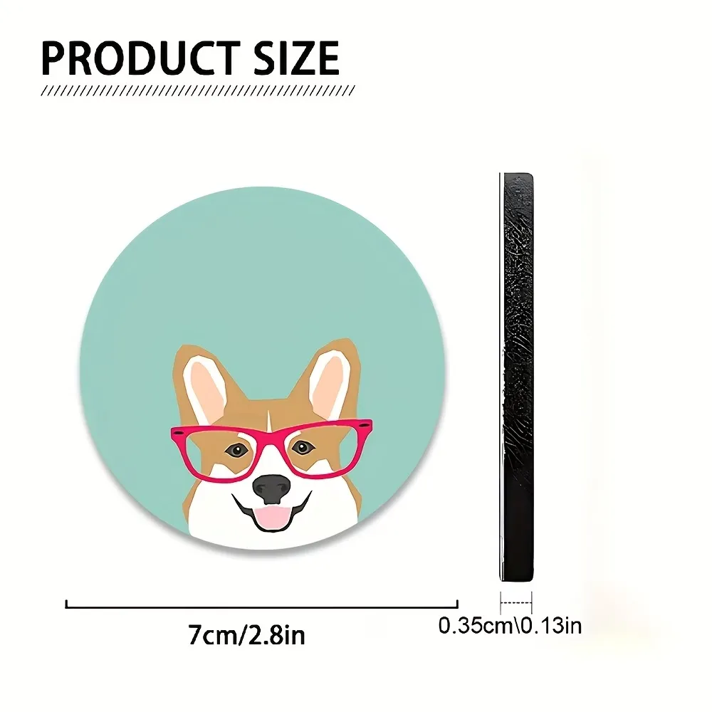2 Pcs Cute Dog Car Coaster