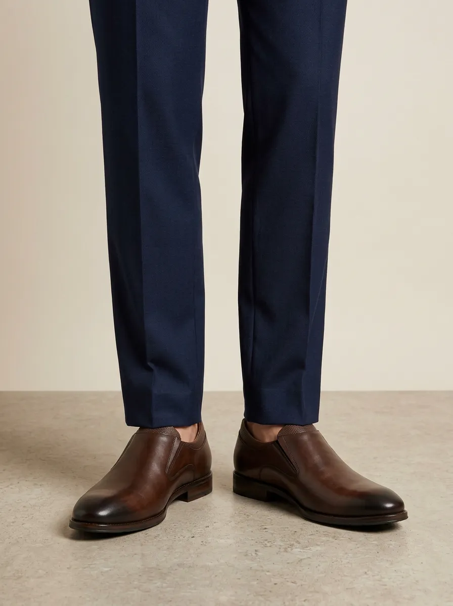 Men's Business Casual Leather Slip-On Dress Shoes