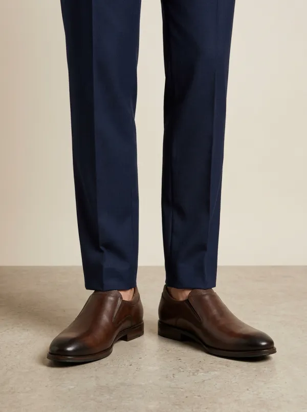 Men's Business Casual Leather Slip-On Dress Shoes