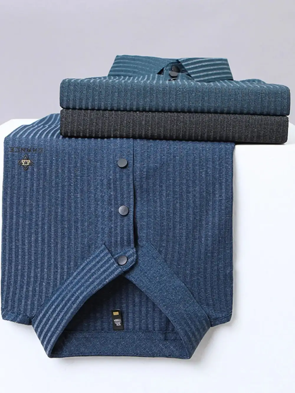 Relaxed Ribbed Short Sleeve Collared Polo Shirt