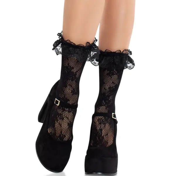 Floral Lace Ruffle Ankle Socks