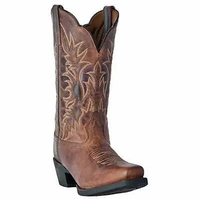 Women's Distressed Leather Snub Toe Dress Boots