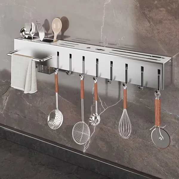 Space-Saving Kitchen Wall Rack