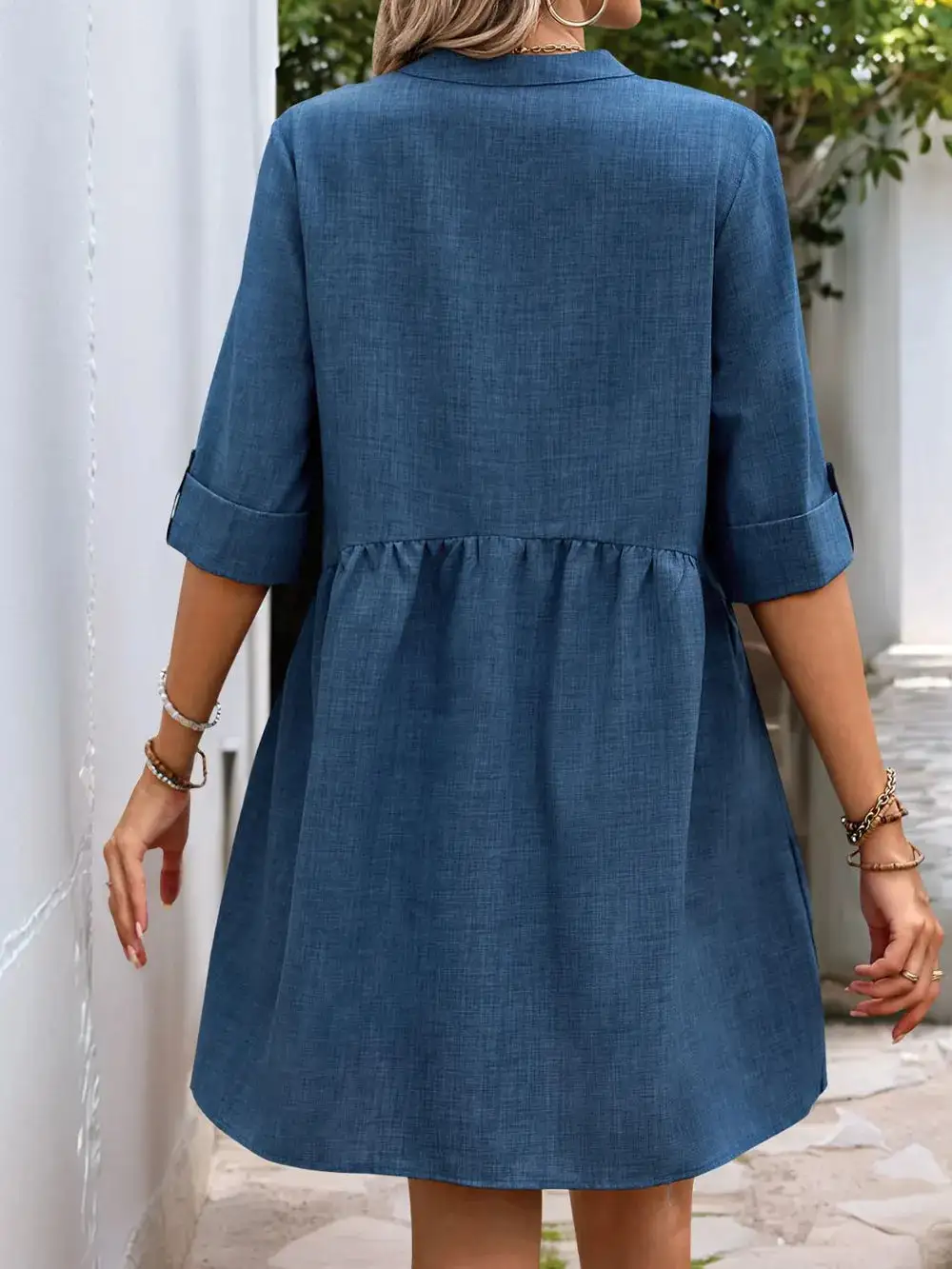 Elegant Short Sleeve Mini Dress