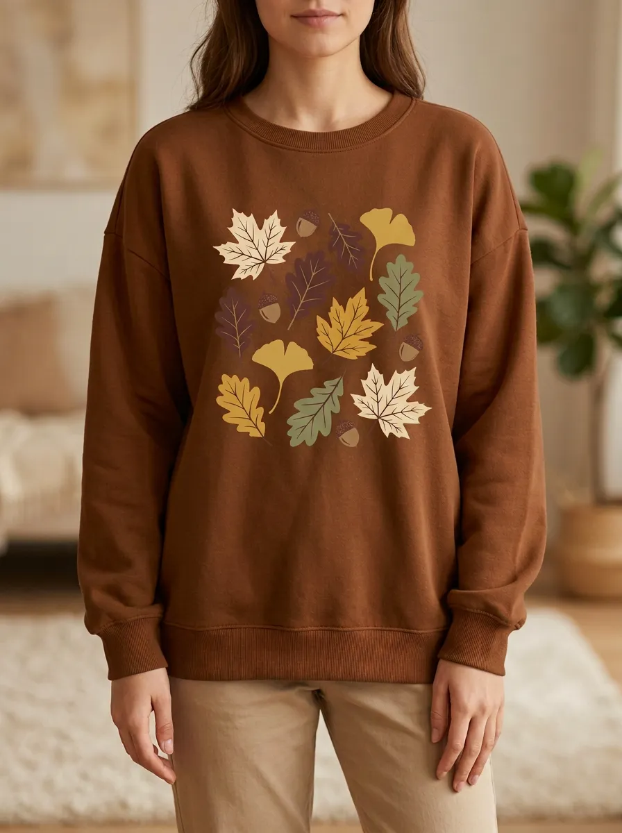Utility Printed Acorn Graphic Sweatshirt