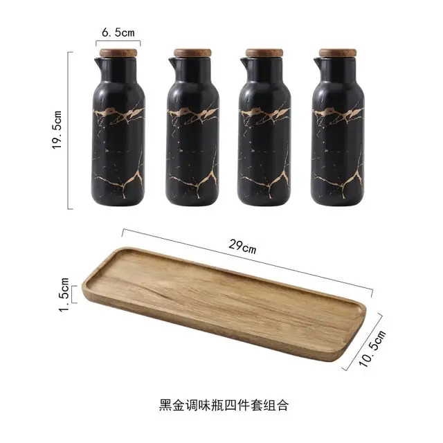 Checked Marble Ceramic Kitchen Storage Organizer