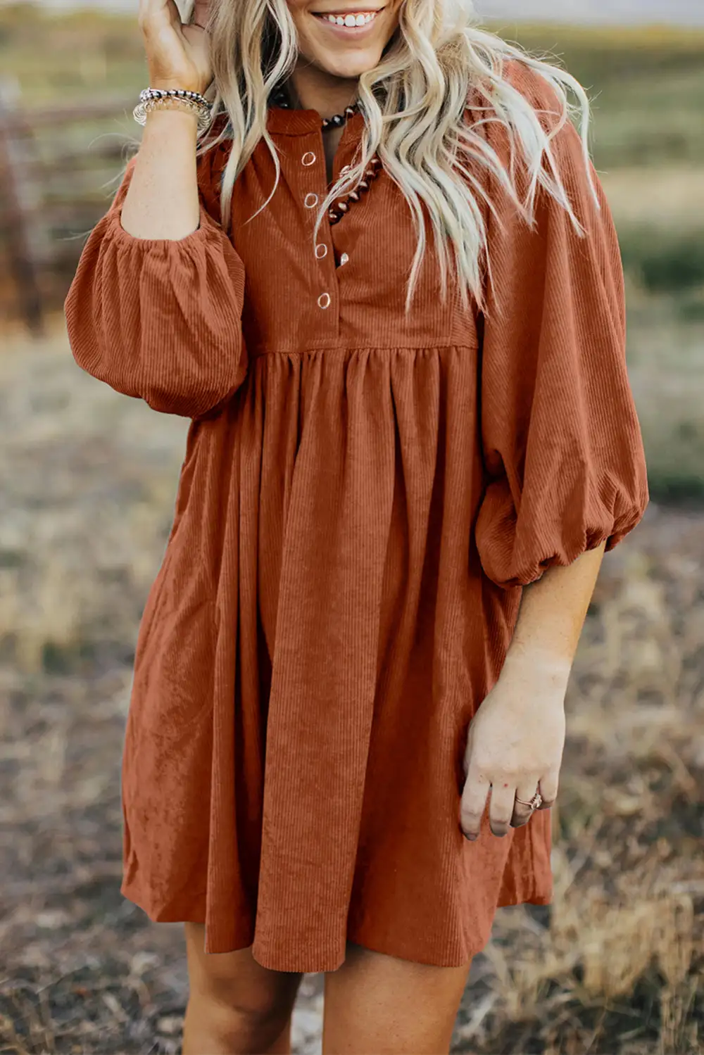 Clean Button Front Mini Dress