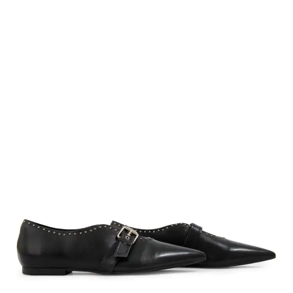 Pointed Toe Buckle Detail Flats