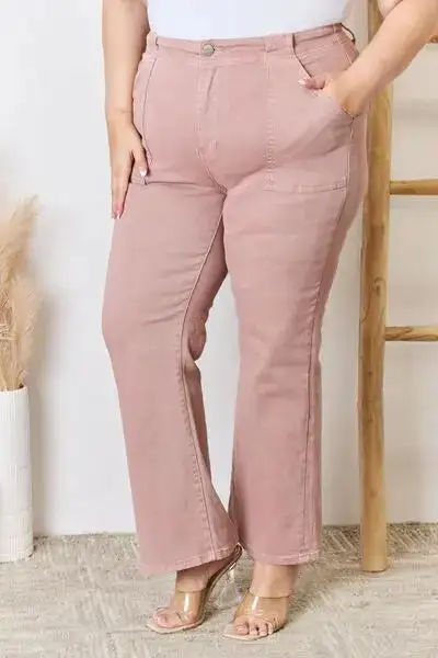 High Rise Ankle Flared Denim Jeans
