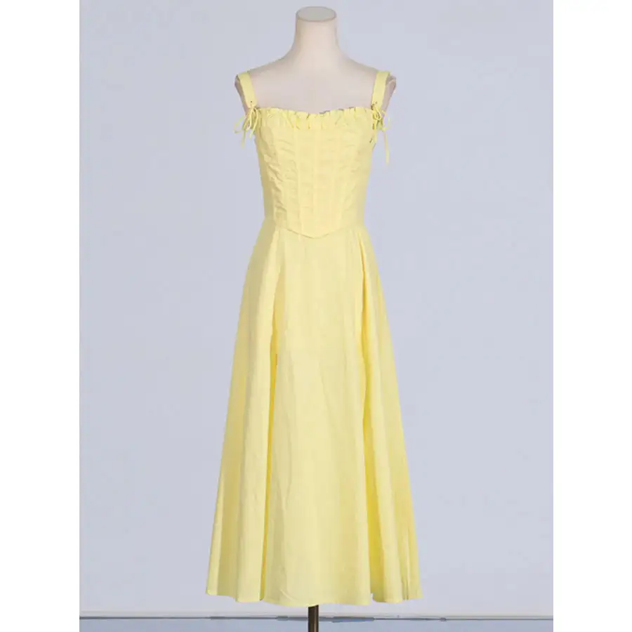 Slit Sleeveless Zip Back Midi Dress