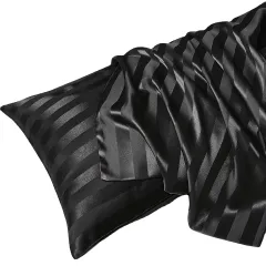 2-Pack Striped Satin Pillowcases