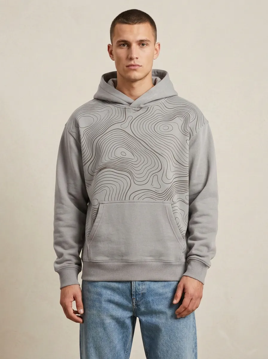 Relaxed Topographic Map Hoodie