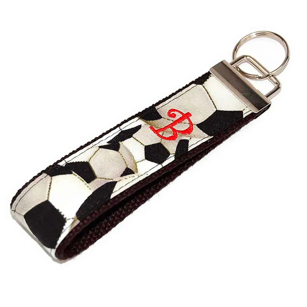 Soccer Ball Custom Embroidered Travel Inspired Keychain