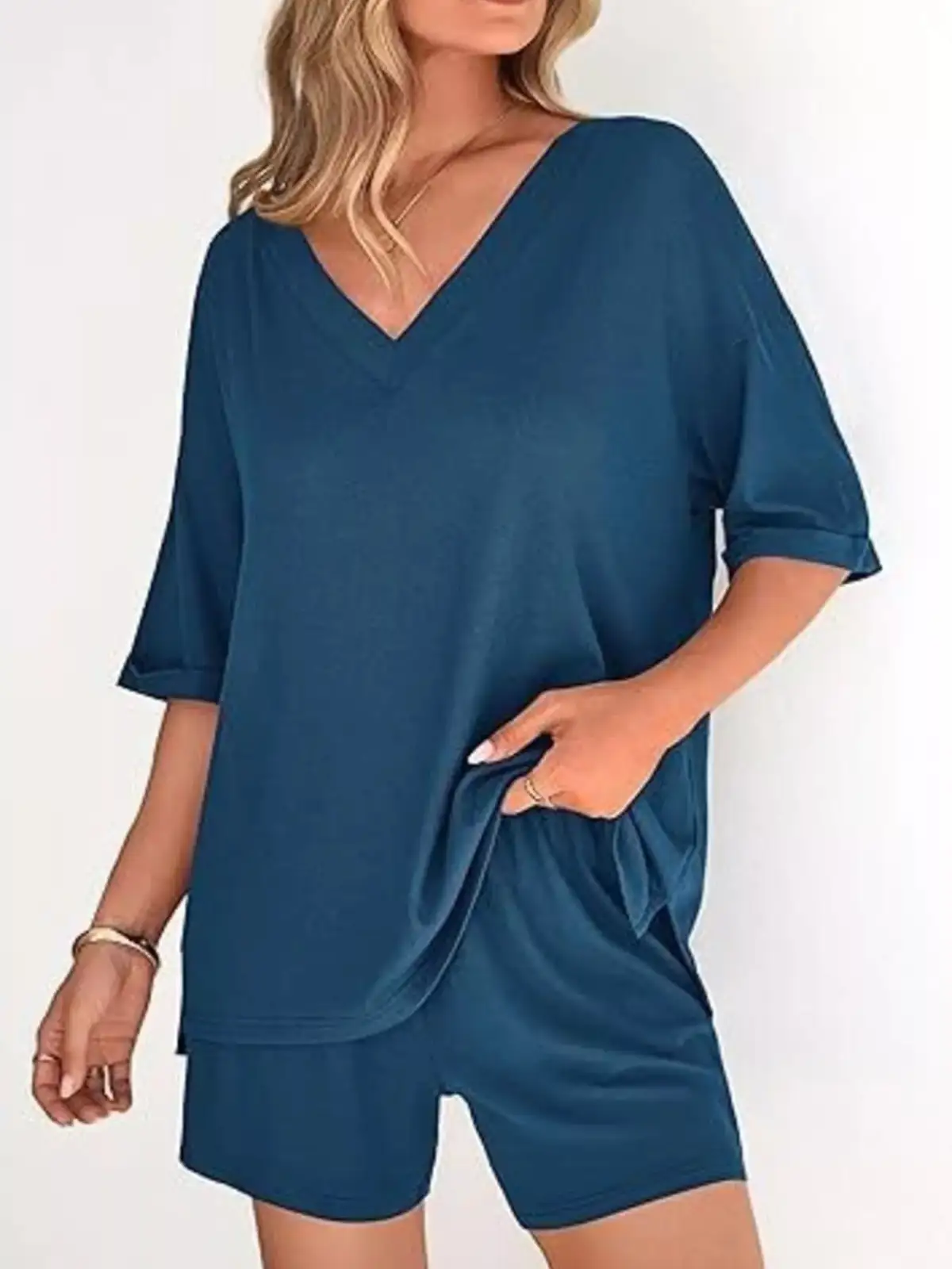 Classic Relaxed Everyday Top and Shorts Matching Set