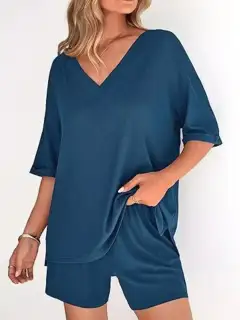 Classic Relaxed Everyday Top and Shorts Matching Set