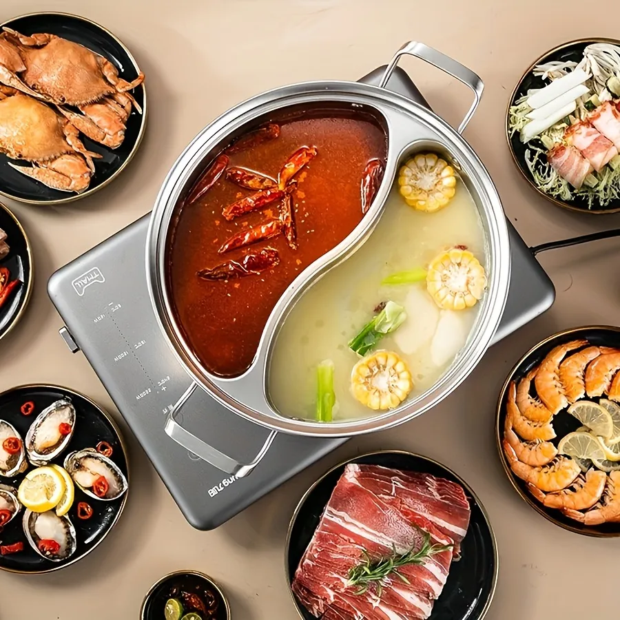 Durable Two-Flavor Hot Pot, Kitchen Essential for Hot Pot Gatherings