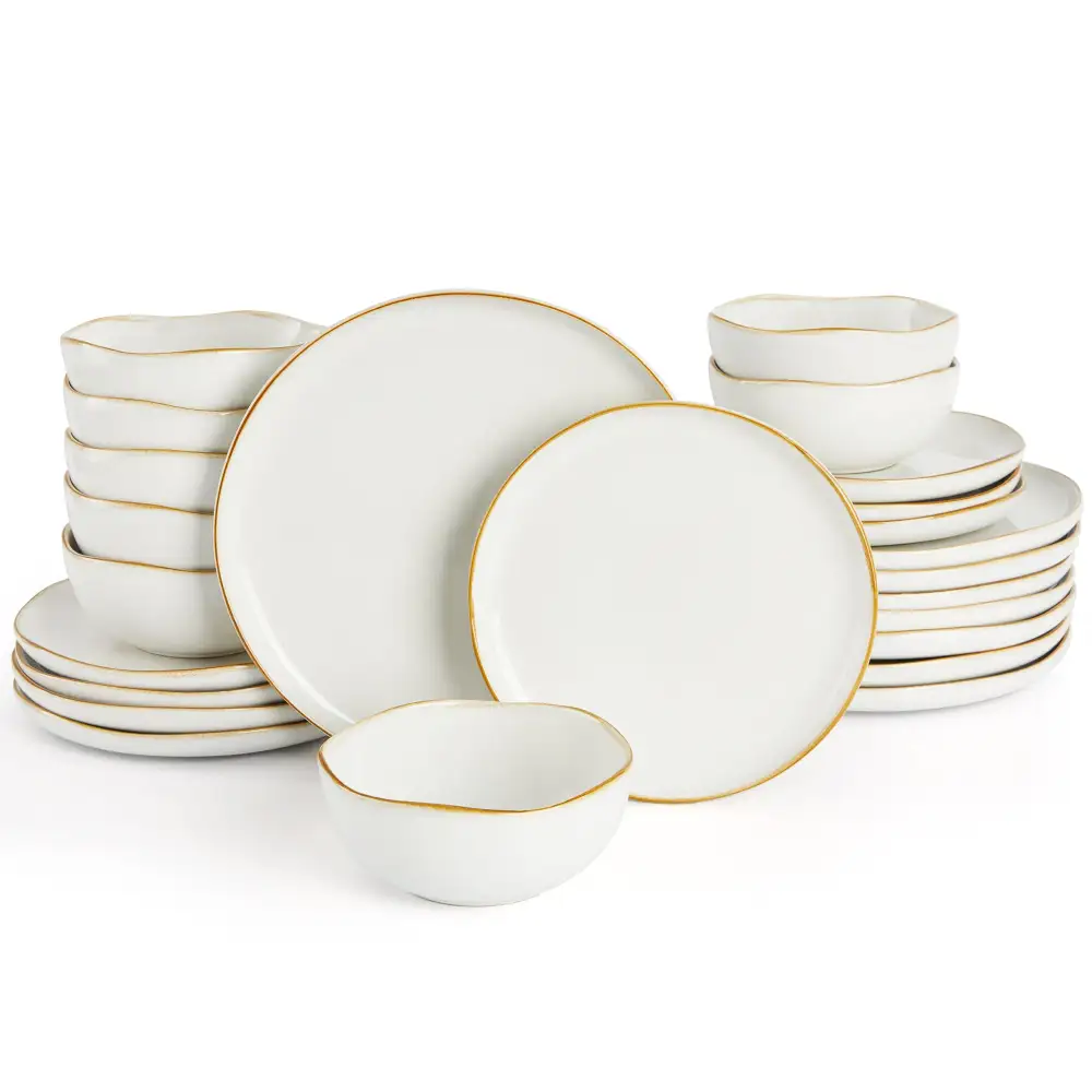 Classic Stoneware Plates And Bowls Set