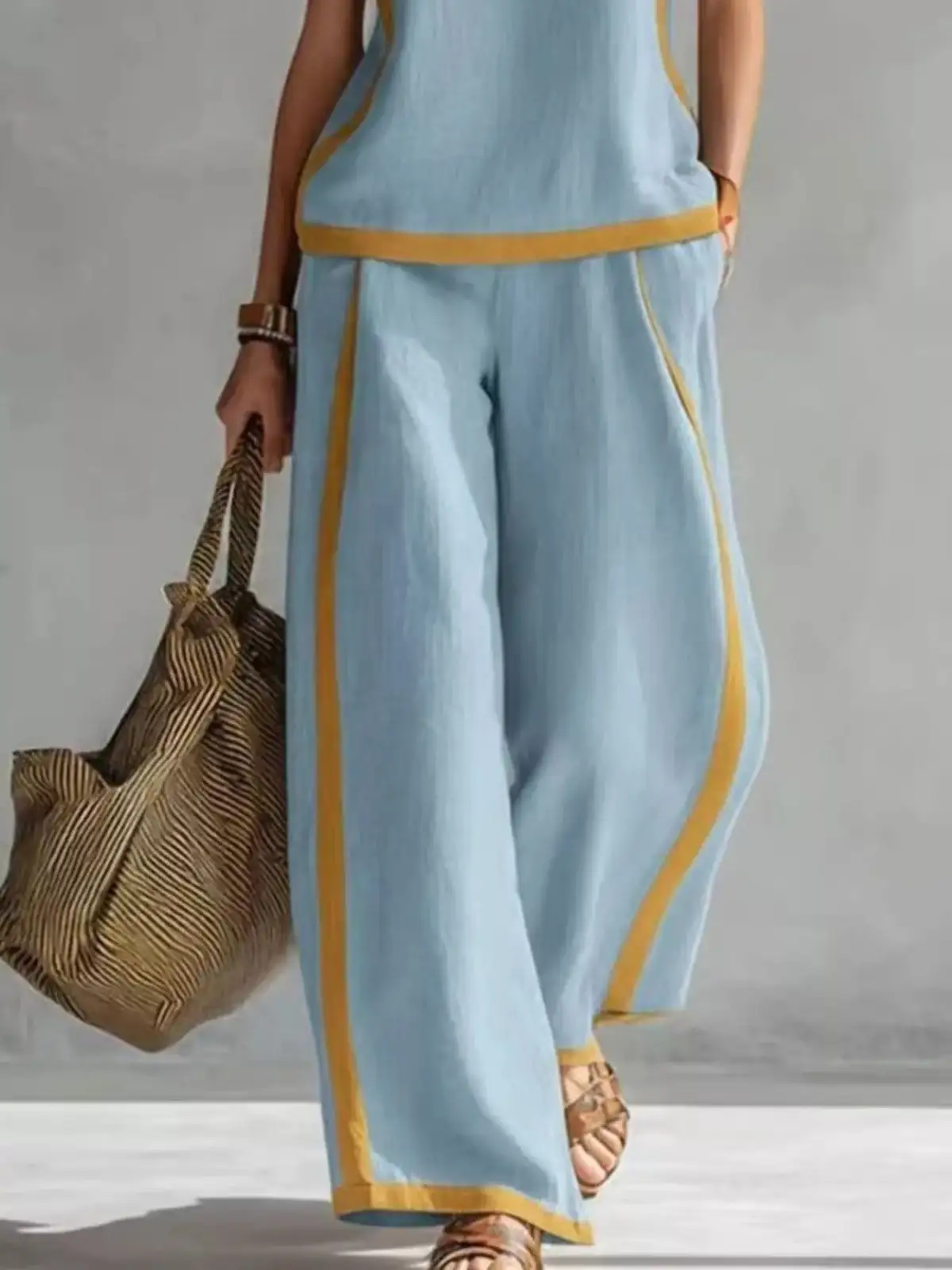 Wide-Leg Pants Matching Set