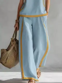 Wide-Leg Pants Matching Set
