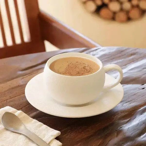 Matte Stone Finish Ceramic Cup And Saucer Set