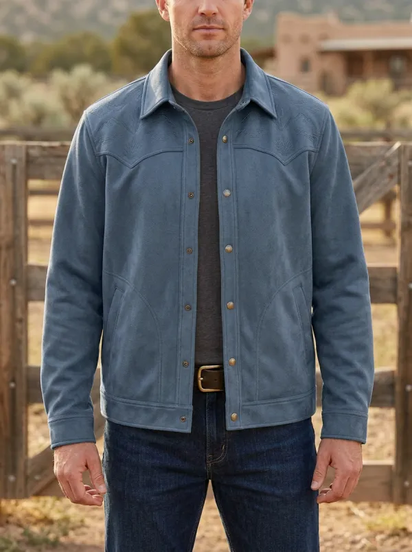 Western Trail Desert Landscape Embroidered Heritage Look Men's Western Jacket
