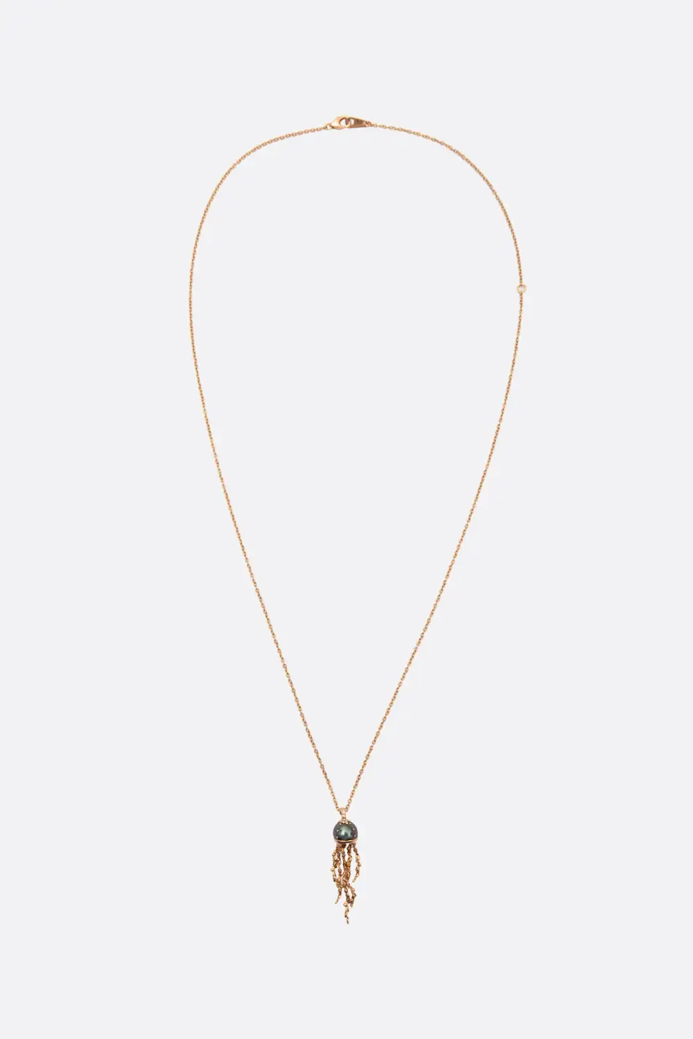 Modern Pearl Gold Tone Chain Necklace