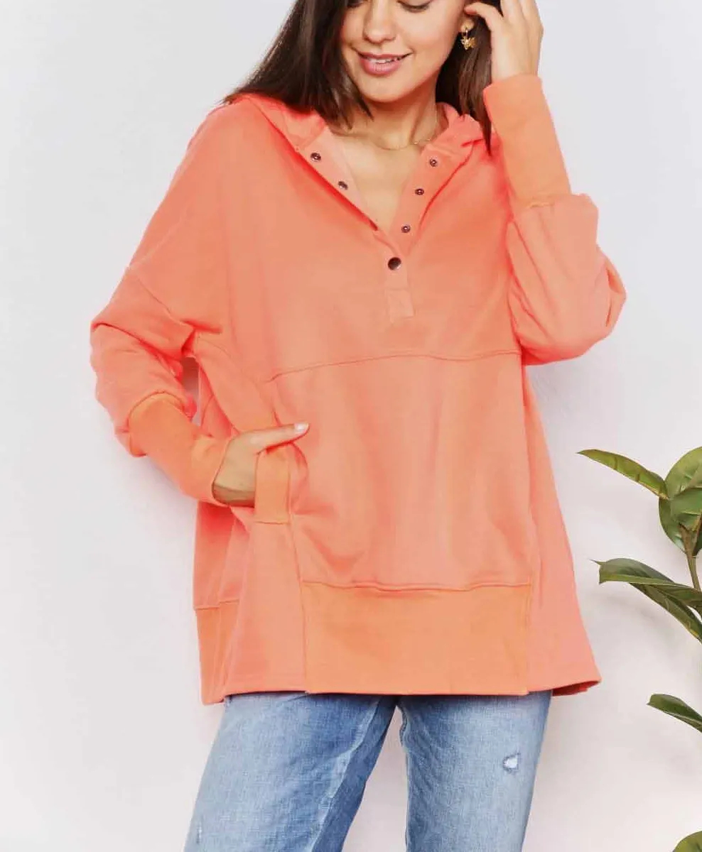 Pocketed Long-Sleeve Hoodie