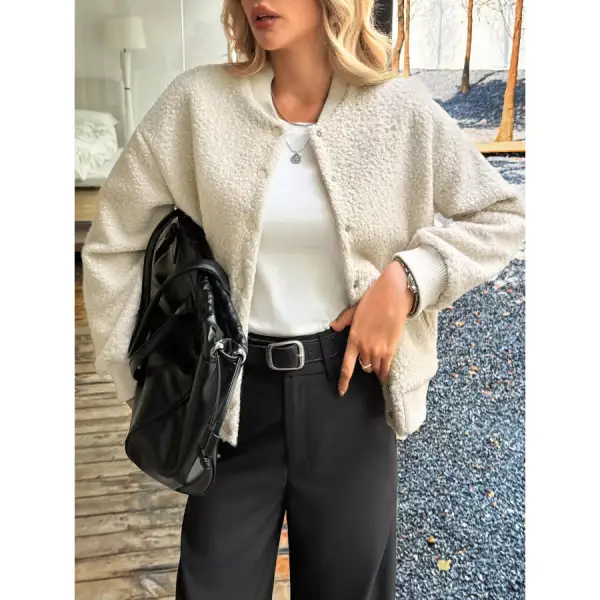 Snap Down Dropped Shoulder Jacket