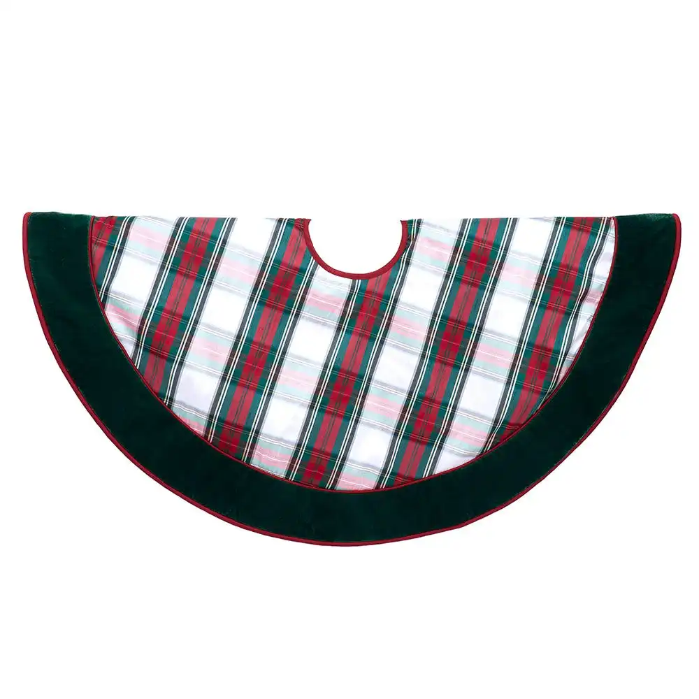 Plaid Velvet Border Tree Skirt