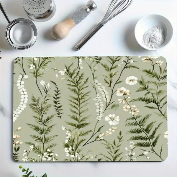 Greenery Design Kitchen Mat