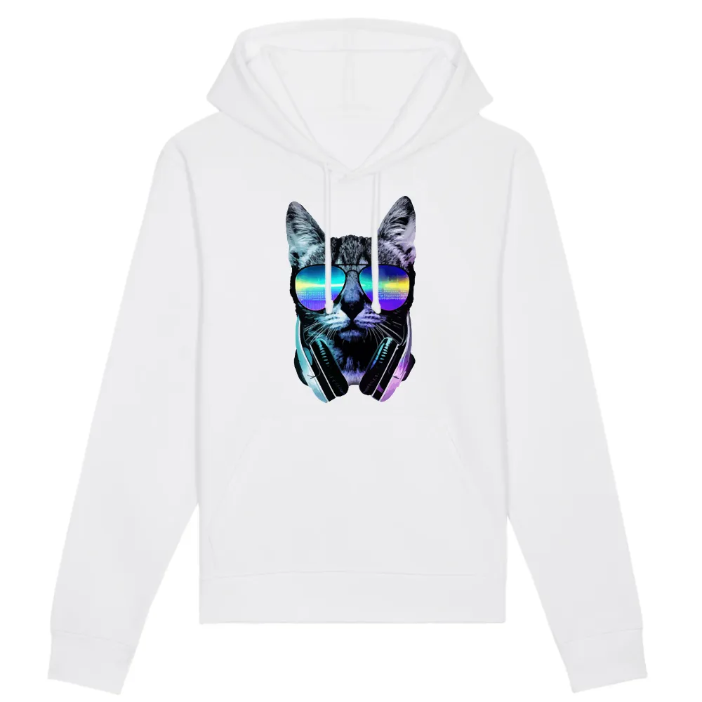 Laidback Cat Graphic Pullover Hoodie
