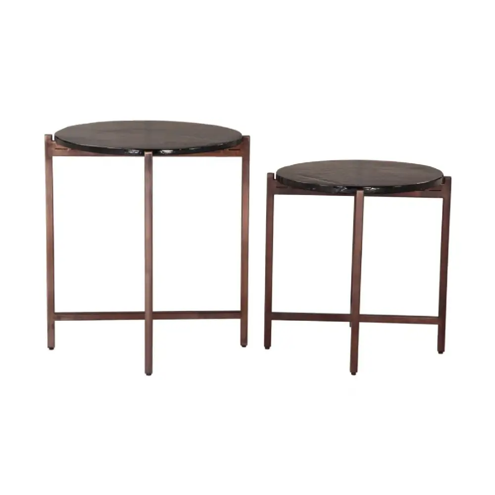 Cast Glass Coffee Tables Nesting Set