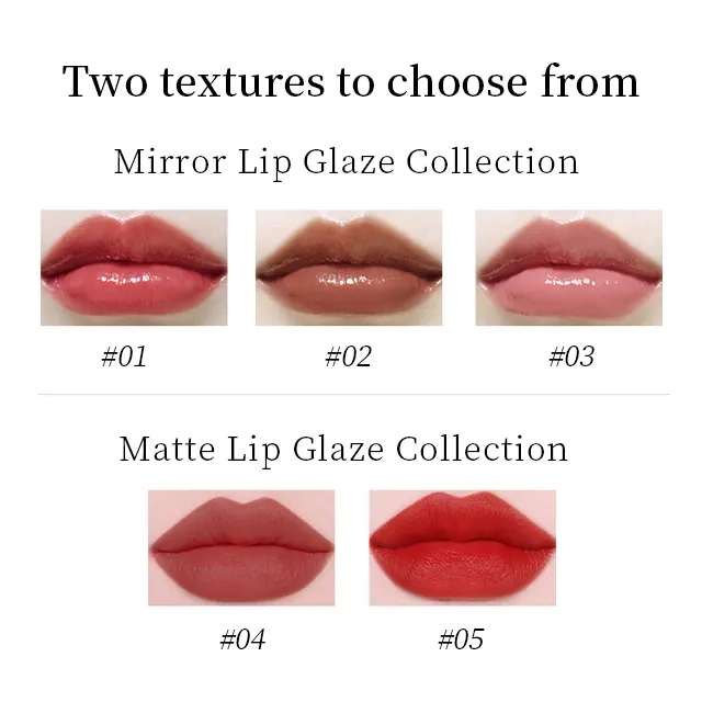 5 Colours Bright Attractive Lip Gloss Plump Moisturizing Waterproof Jelly Watery Mirror Lip Gloss Lipstick