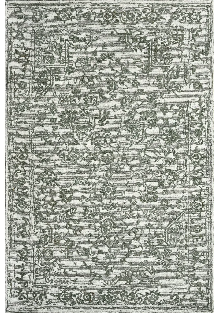 Hand Tufted Persian Inspired Striped Wool Area Rug
