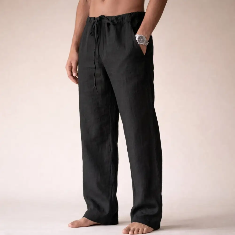 Relaxed Linen Drawstring Pants