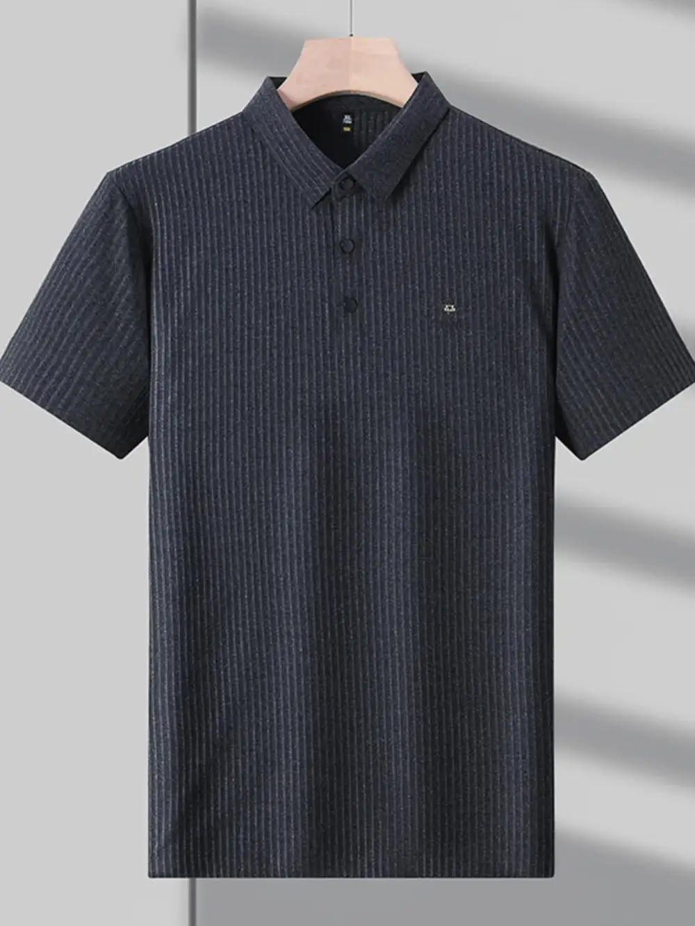 Relaxed Ribbed Short Sleeve Collared Polo Shirt