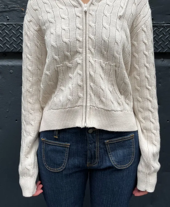 White Ribbed Sweater