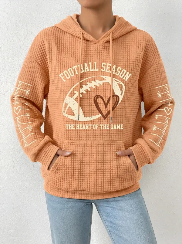 Football Graphic Casual Hoodie