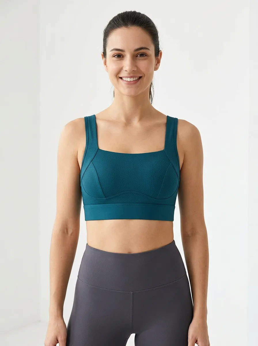 Women's Square Neck Printed Yoga Tank Style Bra